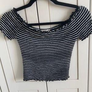 Striped crop off the shoulder